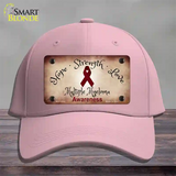 Multiple Myeloma Cancer Ribbon Novelty License Plate Hat Cotton / Pink