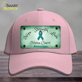 Ovarian Cancer Ribbon Novelty License Plate Hat Cotton / Pink