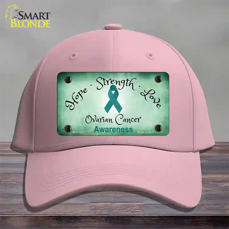 Ovarian Cancer Ribbon Novelty License Plate Hat Cotton / Pink