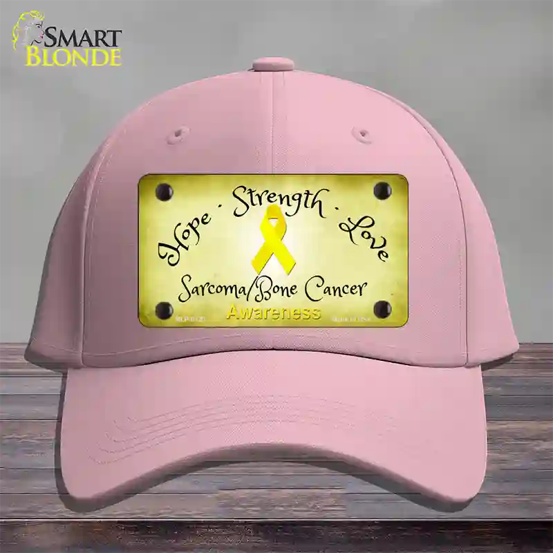 Sarcoma Bone Ribbon Novelty License Plate Hat Cotton / Pink