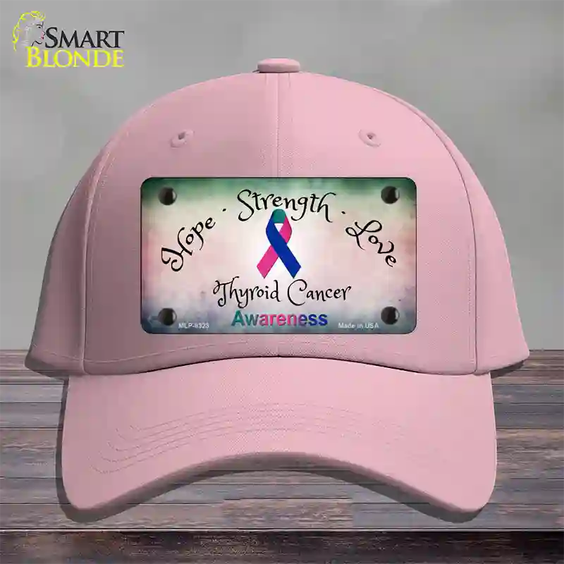 Thyroid Cancer Ribbon Novelty License Plate Hat Cotton / Pink