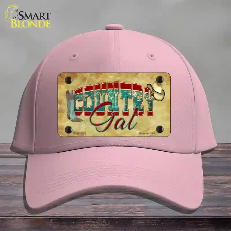 Country Gal Novelty License Plate Hat Cotton / Pink