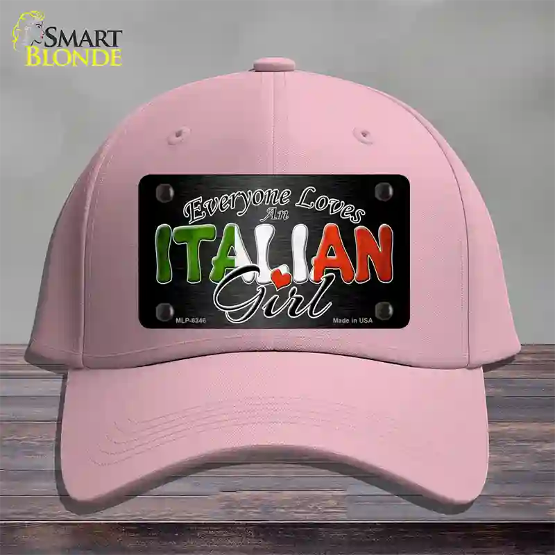 Everyone Loves An Italian Girl Novelty License Plate Hat Cotton / Pink