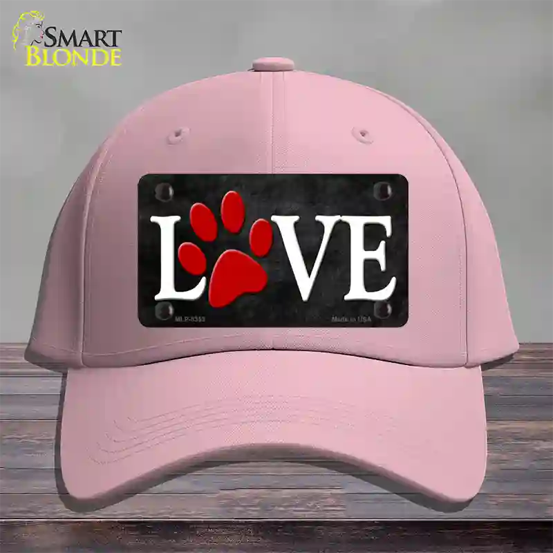 Love Paw Novelty License Plate Hat Cotton / Pink