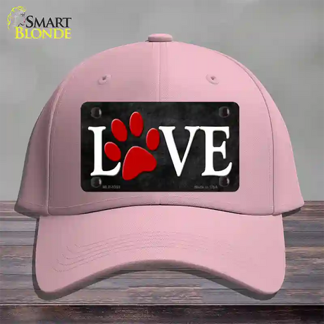 Love Paw Novelty License Plate Hat Cotton / Pink