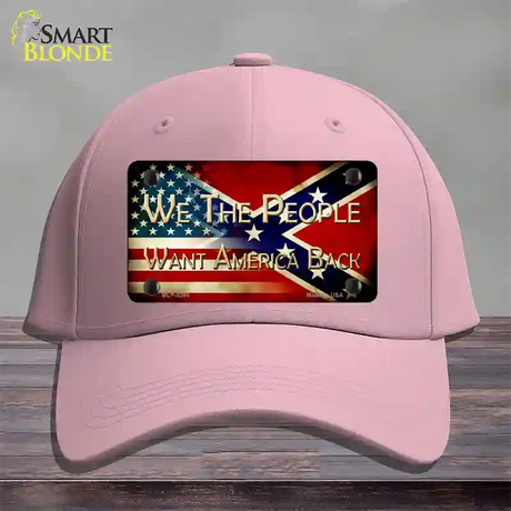 We The People American Confederate Novelty License Plate Hat Cotton / Pink