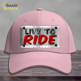 Live To Ride Shiny Novelty License Plate Hat Cotton / Pink