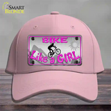 Bike Like A Girl Novelty License Plate Hat Cotton / Pink