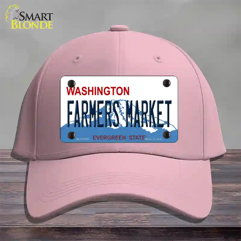 Farmers Market Washington Novelty License Plate Hat Cotton / Pink