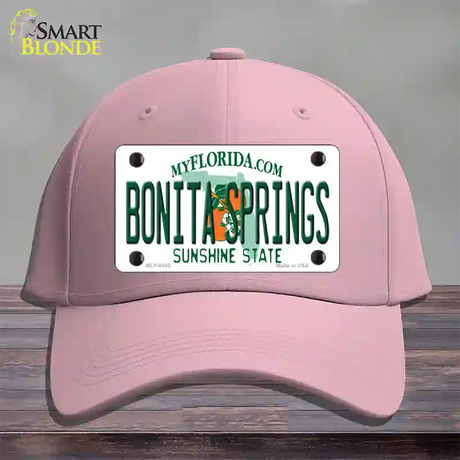 Bonita Springs Florida Novelty License Plate Hat Cotton / Pink