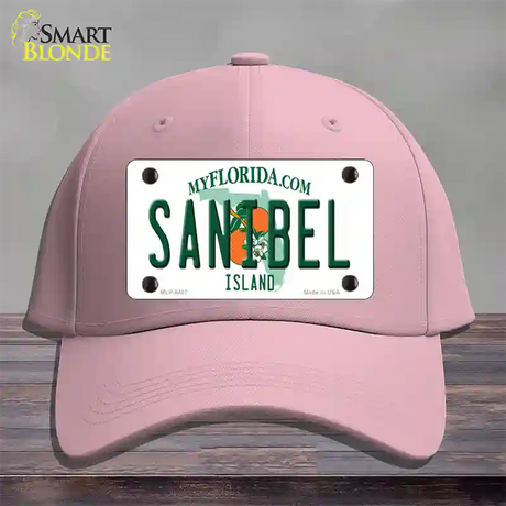 Sanibel Florida Novelty License Plate Hat Cotton / Pink