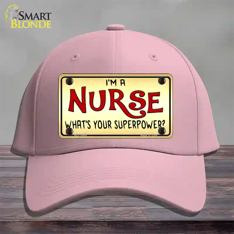 Im A Nurse Tan Novelty License Plate Hat Cotton / Pink