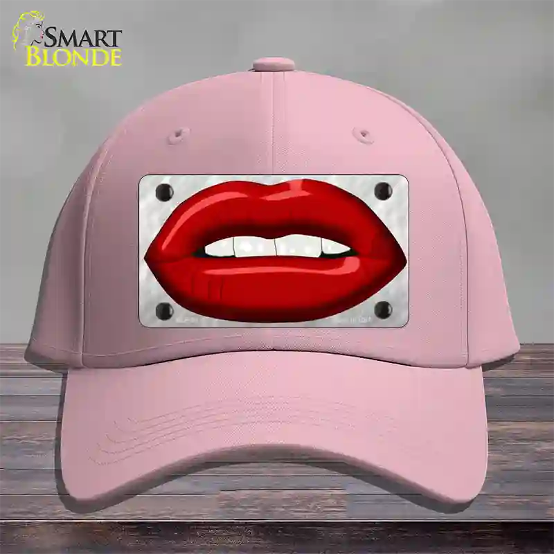 Red Lips Novelty License Plate Hat Cotton / Pink