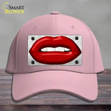 Red Lips Novelty License Plate Hat Cotton / Pink