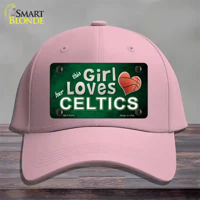 This Girl Loves Her Celtics Novelty License Plate Hat Cotton / Pink