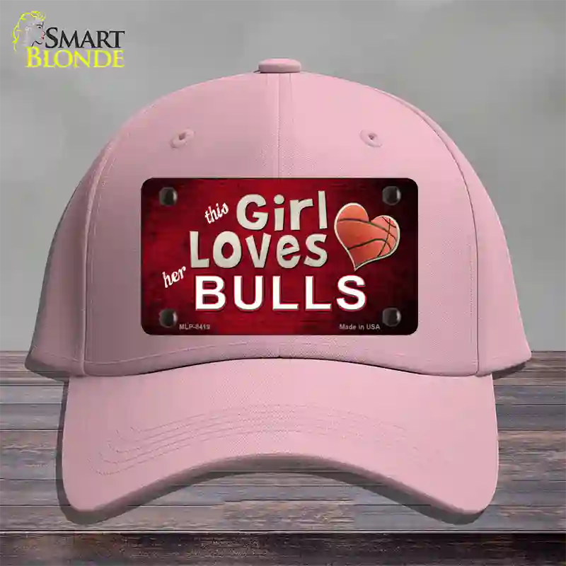 This Girl Loves Her Bulls Novelty License Plate Hat Cotton / Pink