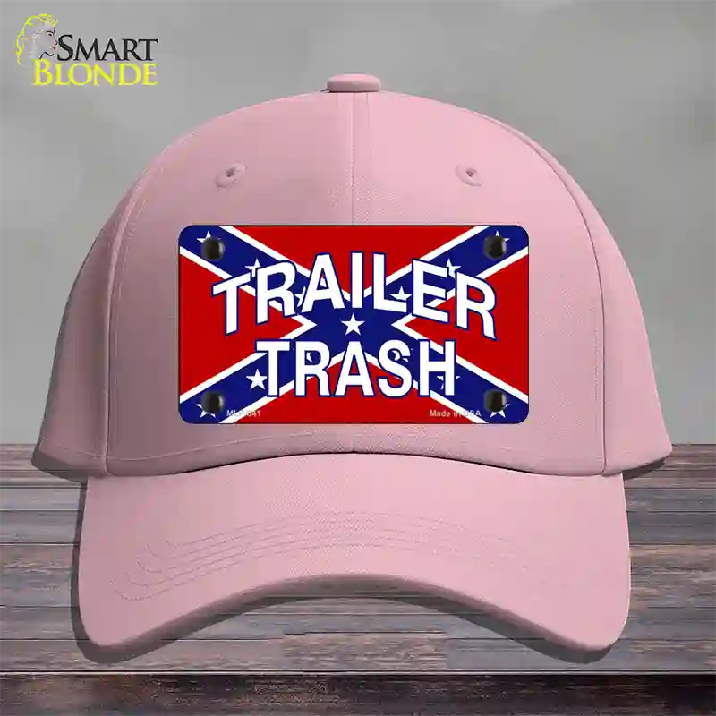 Trailer Trash Confederate Flag Novelty License Plate Hat Cotton / Pink