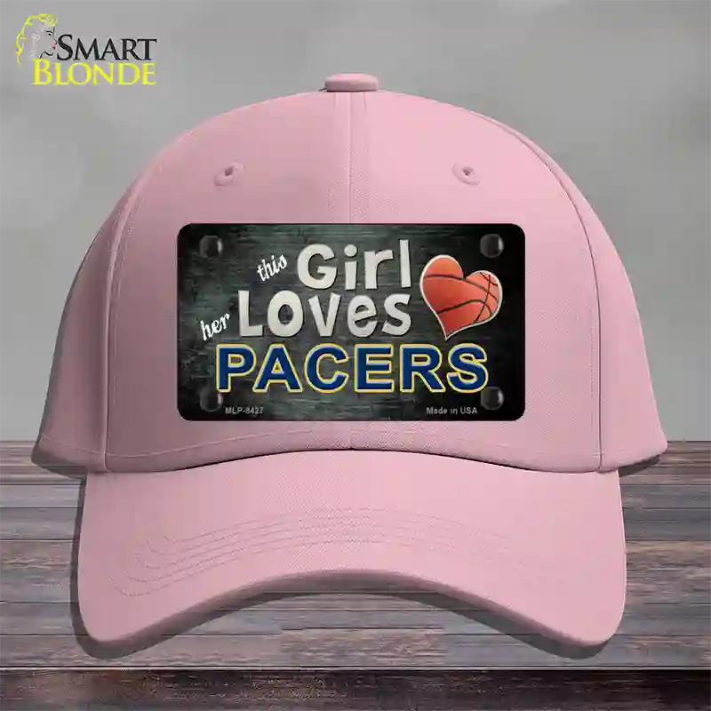 This Girl Loves Her Pacers Novelty License Plate Hat Cotton / Pink