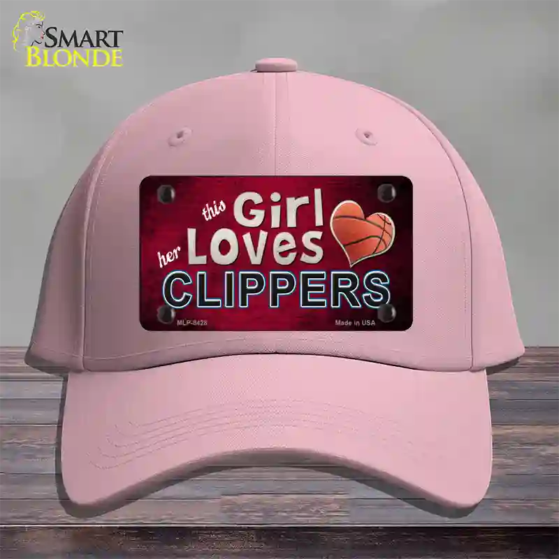 This Girl Loves Her Clippers Novelty License Plate Hat Cotton / Pink