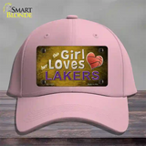 This Girl Loves Her Lakers Novelty License Plate Hat Cotton / Pink