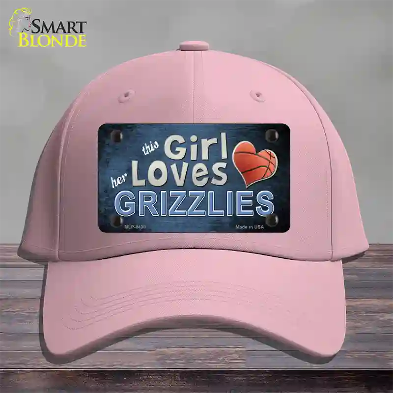 This Girl Loves Her Grizzlies Novelty License Plate Hat Cotton / Pink