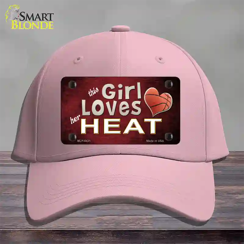 This Girl Loves Her Heat Novelty License Plate Hat Cotton / Pink