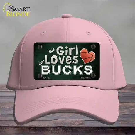 This Girl Loves Her Bucks Novelty License Plate Hat Cotton / Pink