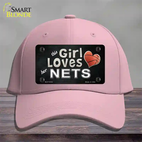 This Girl Loves Her Nets Novelty License Plate Hat Cotton / Pink