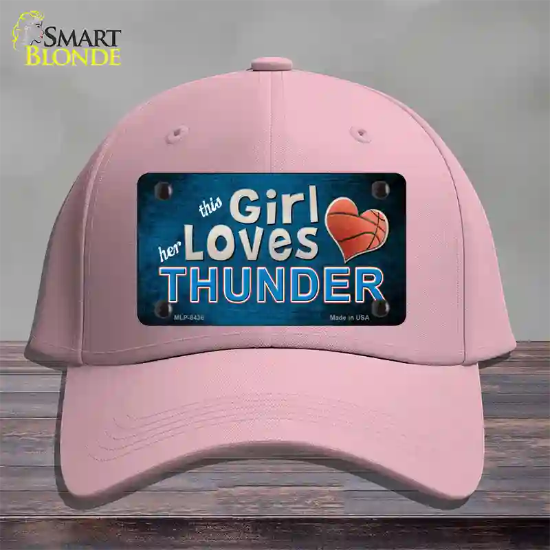 This Girl Loves Her Thunder Novelty License Plate Hat Cotton / Pink