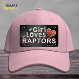 This Girl Loves Her Raptors Novelty License Plate Hat Cotton / Pink