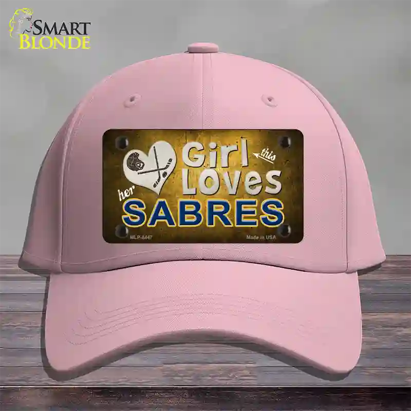 This Girl Loves Her Sabres Novelty License Plate Hat Cotton / Pink