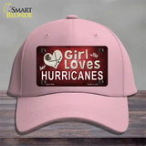 This Girl Loves Her Hurricanes Novelty License Plate Hat Cotton / Pink