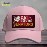 This Girl Loves Her Senators Novelty License Plate Hat Cotton / Pink