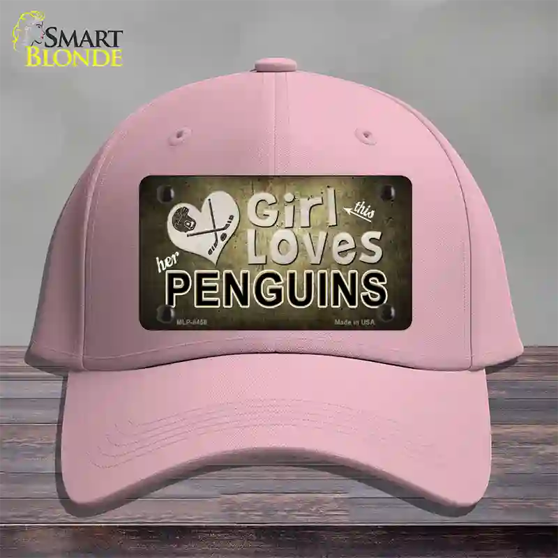 This Girl Loves Her Penguins Novelty License Plate Hat Cotton / Pink