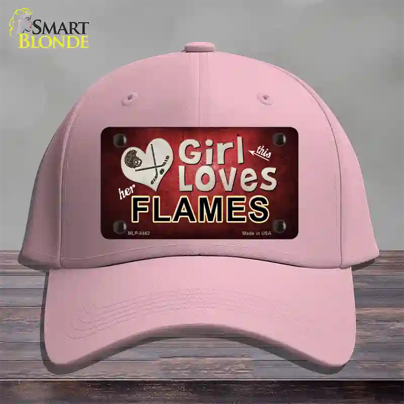 This Girl Loves Her Flames Novelty License Plate Hat Cotton / Pink