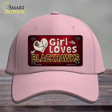 This Girl Loves Her Blackhawks Novelty License Plate Hat Cotton / Pink