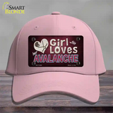 This Girl Loves Her Avalanche Novelty License Plate Hat Cotton / Pink