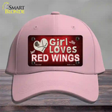 This Girl Loves Her Red Wings Novelty License Plate Hat Cotton / Pink