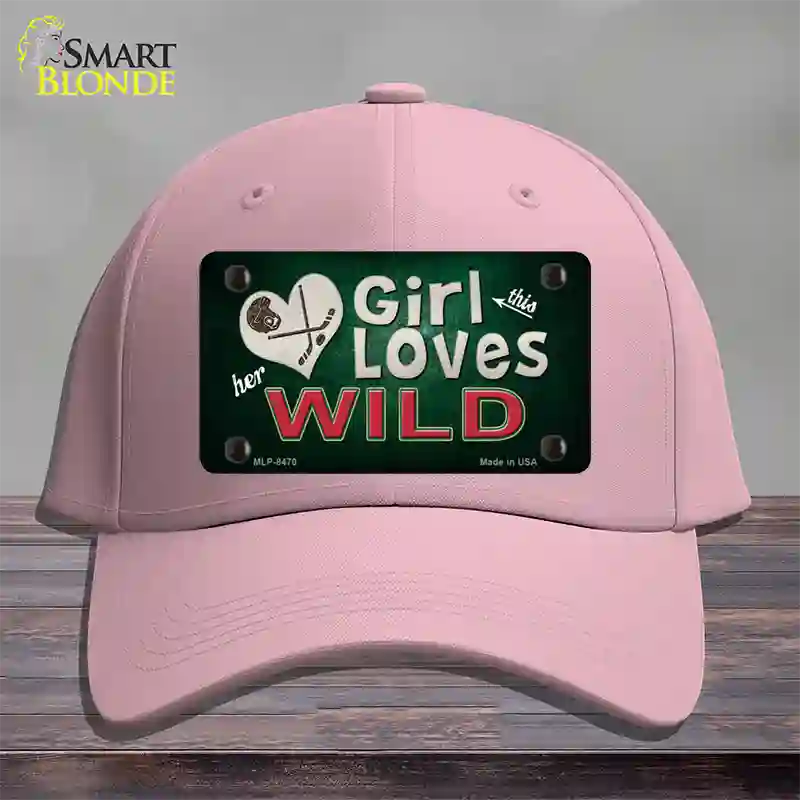 This Girl Loves Her Wild Novelty License Plate Hat Cotton / Pink