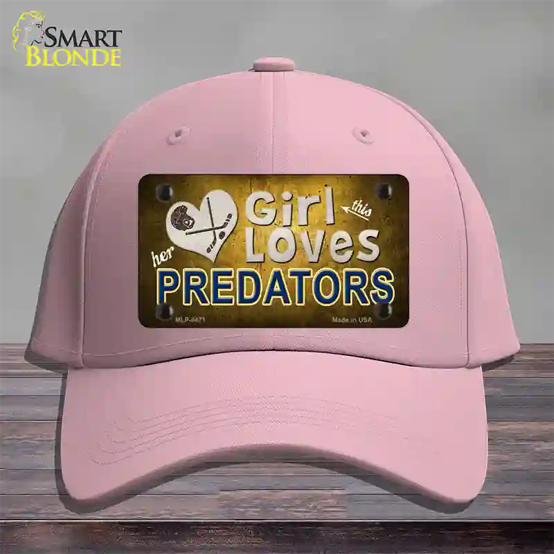 This Girl Loves Her Predators Novelty License Plate Hat Cotton / Pink