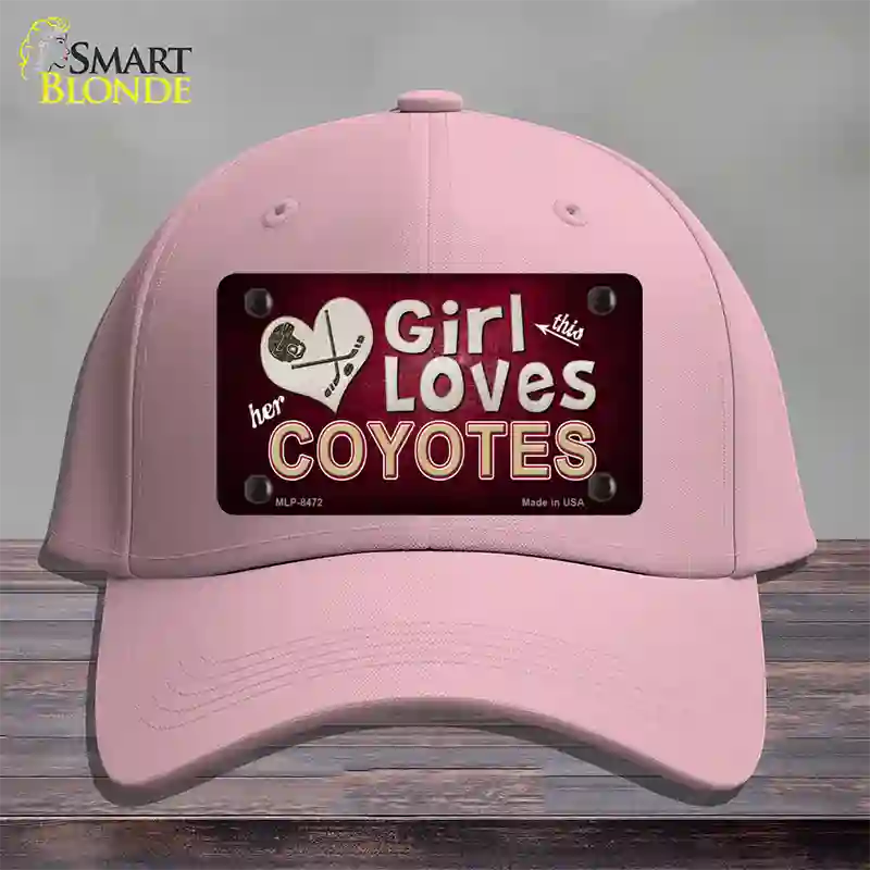 This Girl Loves Her Coyotes Novelty License Plate Hat Cotton / Pink