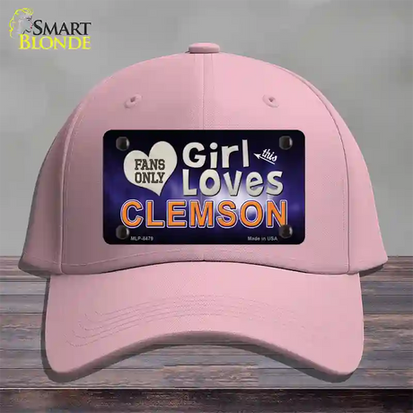 This Girl Loves Clemson Novelty License Plate Hat Cotton / Pink