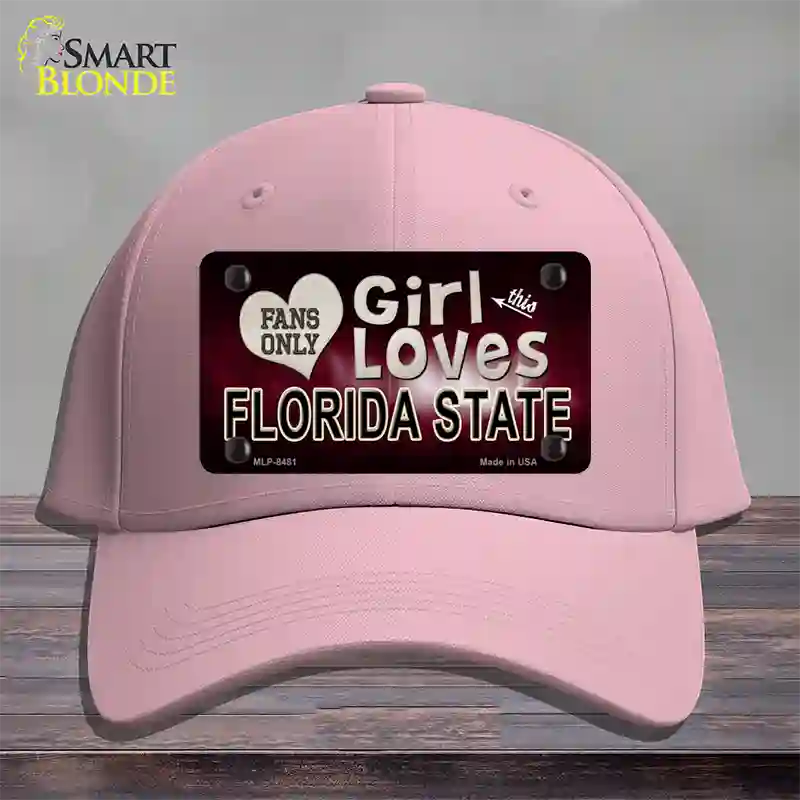 This Girl Loves Florida State Novelty License Plate Hat Cotton / Pink