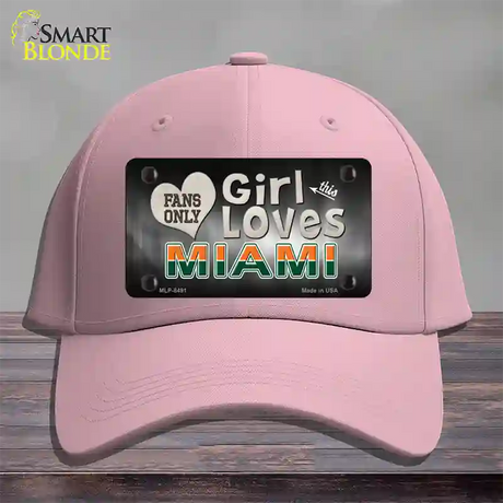 This Girl Loves Miami Novelty License Plate Hat Cotton / Pink