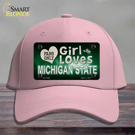 This Girl Loves Michigan State Novelty License Plate Hat Cotton / Pink