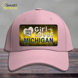 This Girl Loves Michigan Novelty License Plate Hat Cotton / Pink