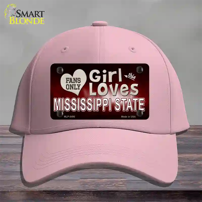 This Girl Loves Mississippi State Novelty License Plate Hat Cotton / Pink