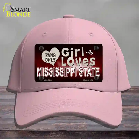 This Girl Loves Mississippi State Novelty License Plate Hat Cotton / Pink