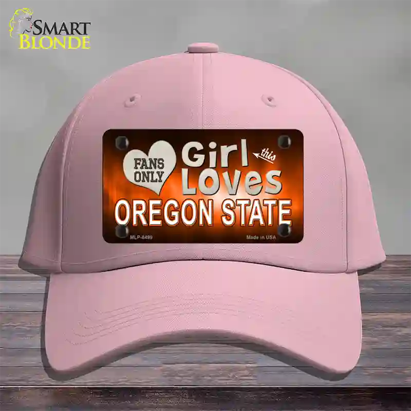 This Girl Loves Oregon State Novelty License Plate Hat Cotton / Pink