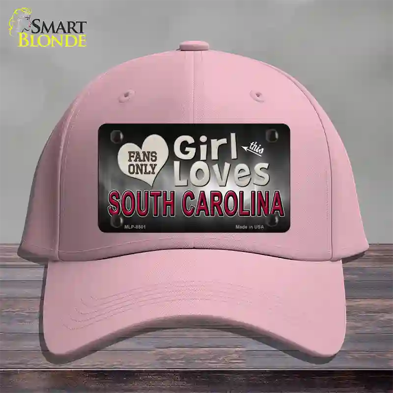 This Girl Loves South Carolina Novelty License Plate Hat Cotton / Pink